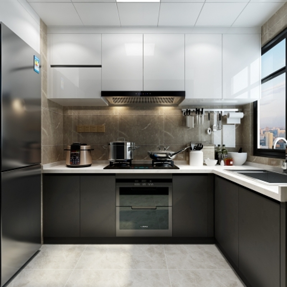 cg250现代厨房橱柜模型